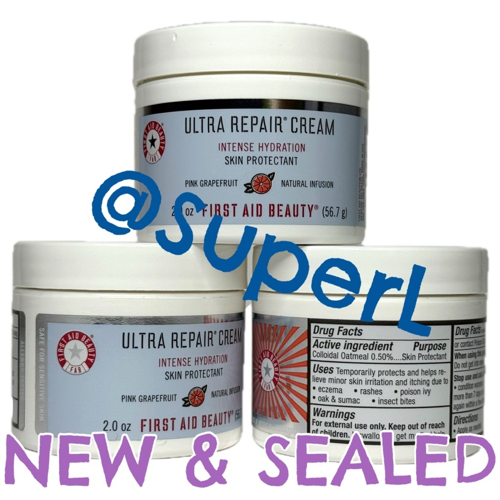3/$15  First Aid Beauty Ultra Repair Cream Pink Grapefruit Moisturizer Lotion